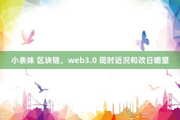 小表妹 区块链，web3.0 现时近况和改日瞻望