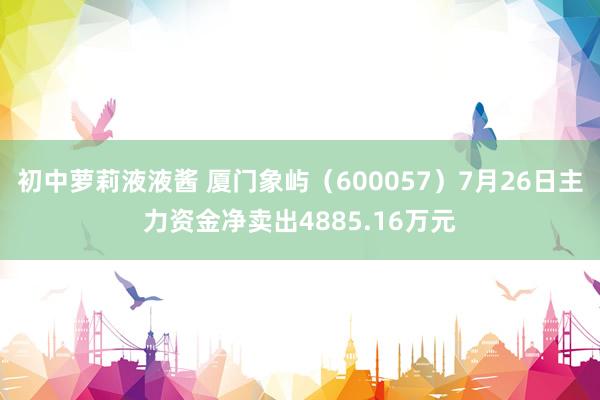 初中萝莉液液酱 厦门象屿（600057）7月26日主力资金净卖出4885.16万元