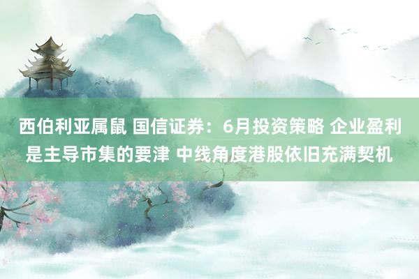 西伯利亚属鼠 国信证券：6月投资策略 企业盈利是主导市集的要津 中线角度港股依旧充满契机