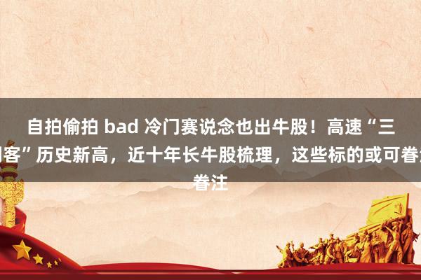 自拍偷拍 bad 冷门赛说念也出牛股！高速“三剑客”历史新高，近十年长牛股梳理，这些标的或可眷注