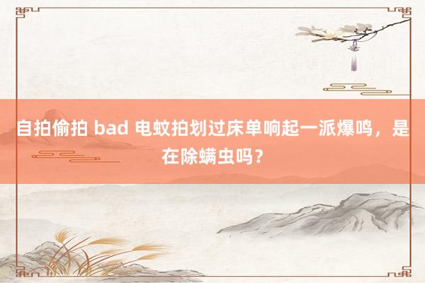 自拍偷拍 bad 电蚊拍划过床单响起一派爆鸣，是在除螨虫吗？