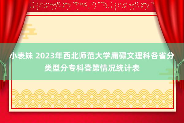 小表妹 2023年西北师范大学庸碌文理科各省分类型分专科登第情况统计表